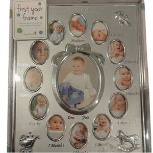 New Silver First Year Baby Photo Frame *Great Gift* 💚SALE 3/$25